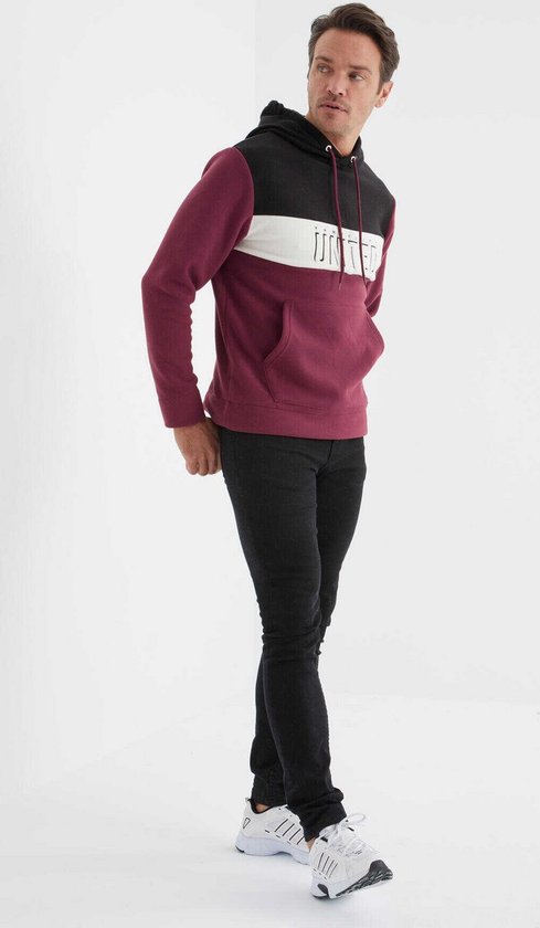 La Pèra Sweater - Hoodie - Heren Trui met Capuchon - Basic - Bordeaux Fleece – S
