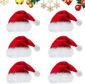 Kerstmuts voor volwassenen, pluche kerstman-muts, feesthoed, kerstzelf-muts dikke bontrand voor volwassenen, kerstmanmuts