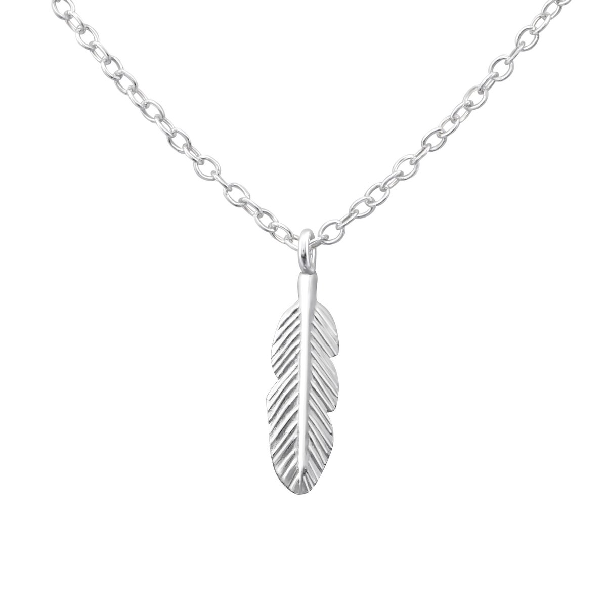 Amanto Ketting Caden - 925 Zilver E-Coating - Veer - 4x13mm - 45cm