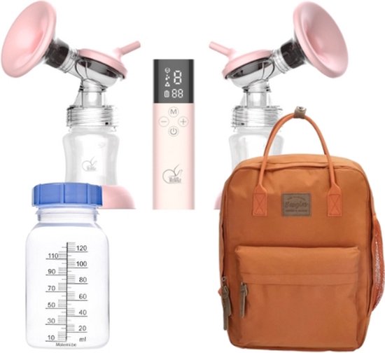  - MoM&e dubbele elektrische borstkolf + kolftas en koeltas - Terracotta