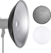 Neewer® - Photo Studio Strobe Light Reflector - Beauty Disc met Honeycomb Grid en Soft Drawing - 55 cm voor Bowens Gemini Standard - R, RX Strobe en Meer