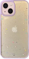 Smartphonica iPhone 13 Mini TPU hoesje doorzichtig met glitters - Paars / Back Cover geschikt voor Apple iPhone 13 Mini