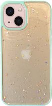 Smartphonica iPhone 13 TPU hoesje doorzichtig met glitters - Blauw / Back Cover geschikt voor Apple iPhone 13