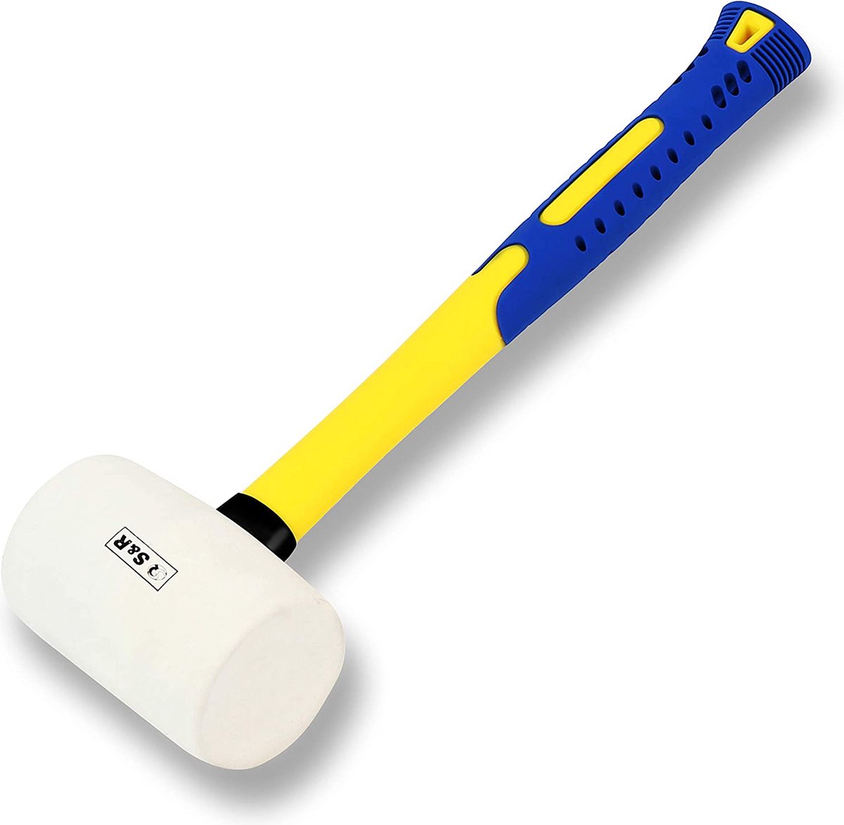 Marteau Maillet Caoutchouc Noir 450g - Manche Fibre Verre Pour Travaux Précision Sans Trace