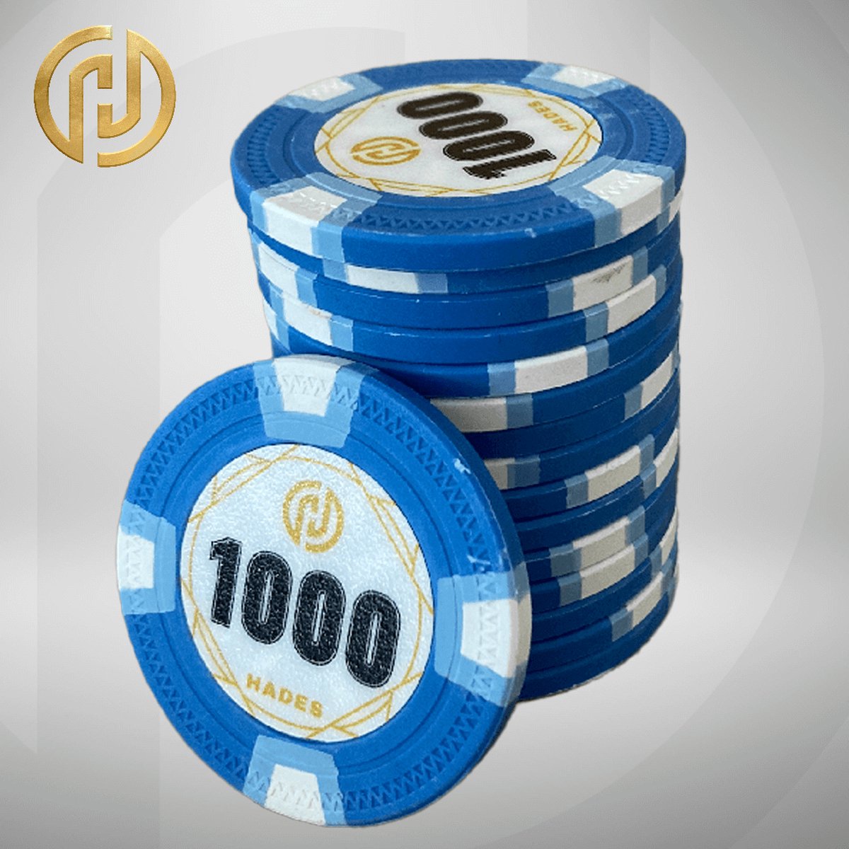 Mec Hades MTT Classic Poker Chips 1000 blauw (25 stuks) pokerchips pokerfiches poker fiches clay chips pokerspel pokerset poker set