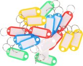 20x Gekleurde sleutellabels/sleutelhangers - Sleutelhangers - Sleutelhanger met etiket/label/schrijfvakje