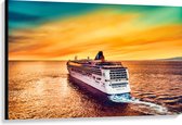 WallClassics - Canvas  - Groot Cruiseschip op Water met Felle Lucht - 120x80 cm Foto op Canvas Schilderij (Wanddecoratie op Canvas)