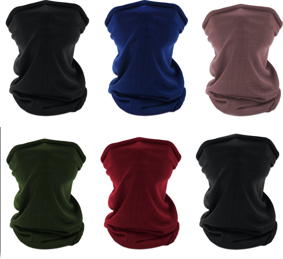 Su.B.dgn 6 Stuks Multifunctioneel Polyester Col Colsjaal - Bivakmuts Balaclava Bandana Ideaal voor Sport Fietsen Motor - Unisex - Veelkleurig