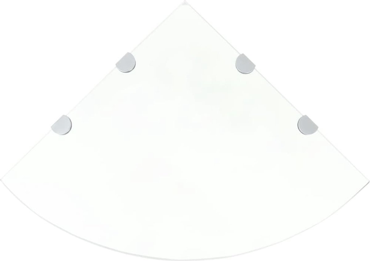 BSM Marketing Lot De 2 Longues étagères En Verre Avec Supports Chromés Pour Salle De Bain, Chambre à Coucher, Cuisine, Bureau (400 Mm X 150 Mm) Environ 40,6 X 15,2 Cm