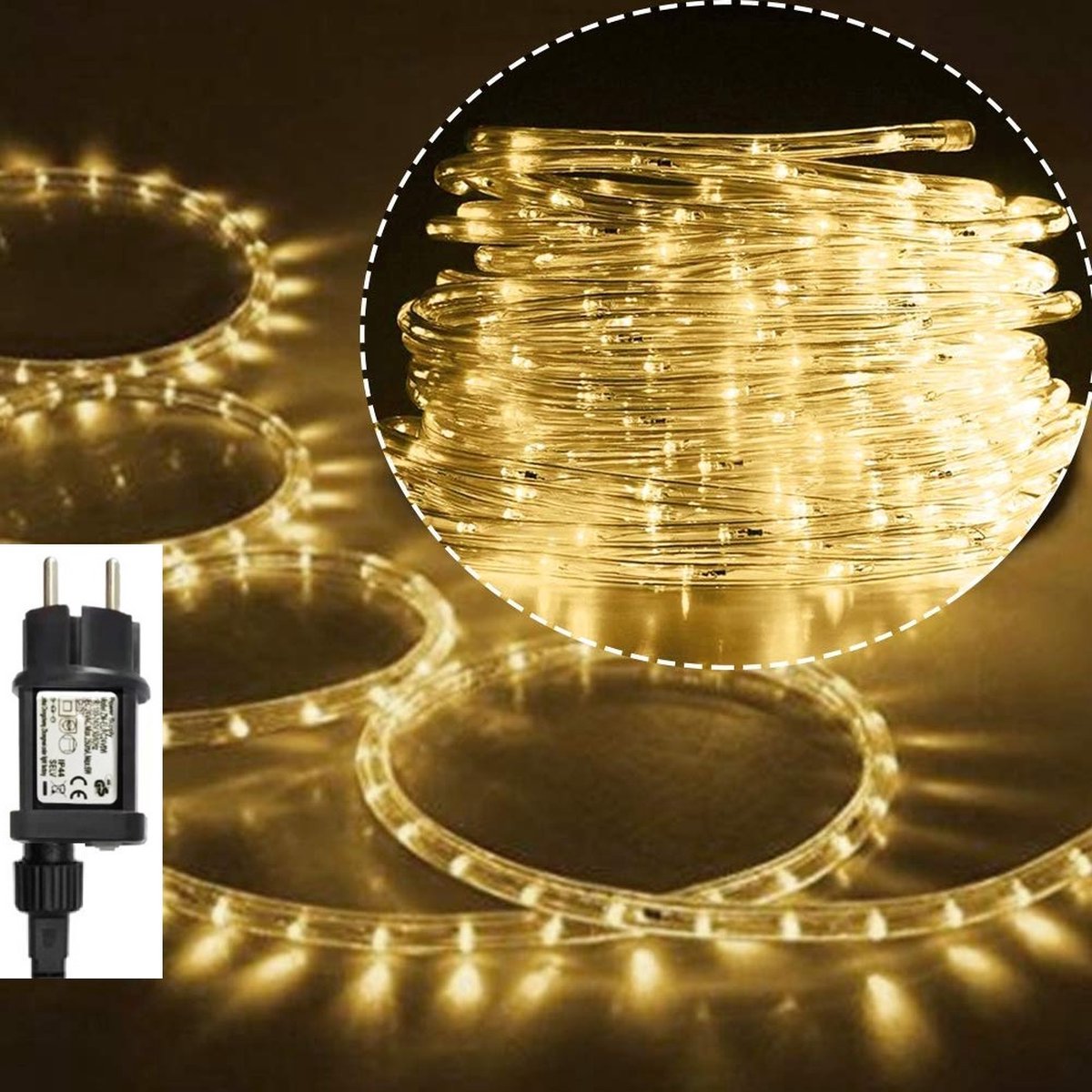 Lichtslang - 40 Meter - 230V Met Stekker - Warm Wit - Voor Buiten - Tuinverlichting