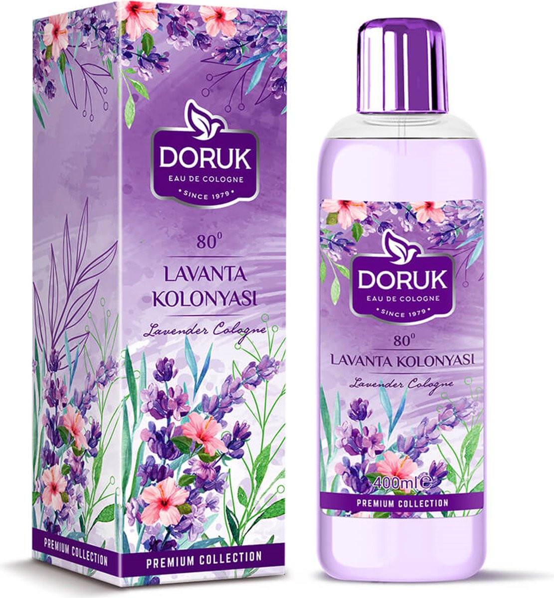 Doruk - Eau de cologne 400ml - 80° alcohol - lavendel cologne - Optimale desinfectie van handen
