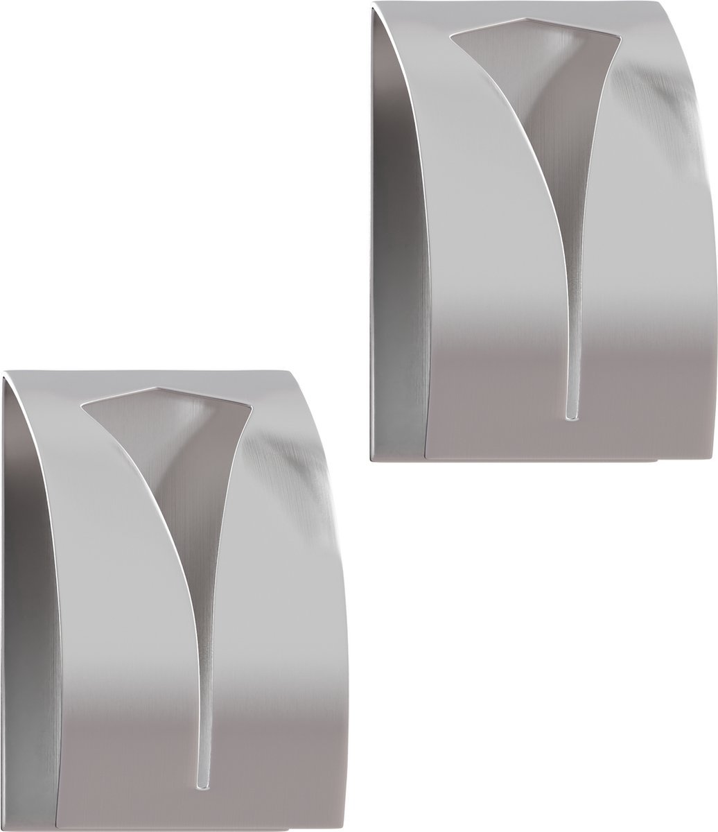 Handdoekhaakjes - RVS - Zelfklevend Handdoekhaak - Handdoekhouder - Vaatdoekhouder - Wandhaak - 2 stuks -Zilver