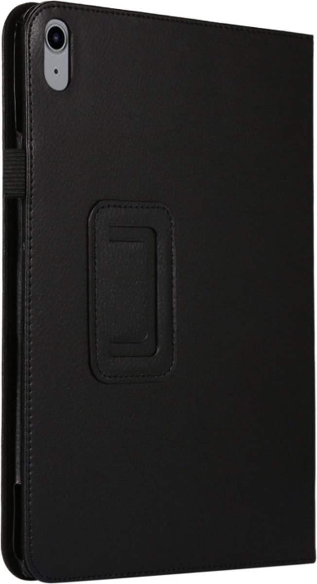 PU Kunstleer-Etui Hoes Map geschikt voor Apple iPad 10 - A16 - 10.9 - 2022 - 2025 - Zwart.