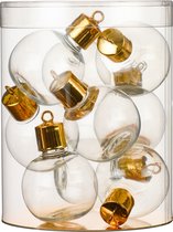 Drank kerstballen - 9 stuks in koker met goude bodem - leeg - whisky kerstballen, Gin kerstballen etc
