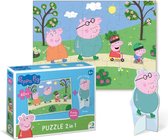 DODO Toys - Peppa Pig Puzzle 2 en 1 avec Papa Figure 4+ - 60 pièces - 23x32 cm - Peppa Pig Jouets 3-4-5 ans - Puzzle enfant 4 ans