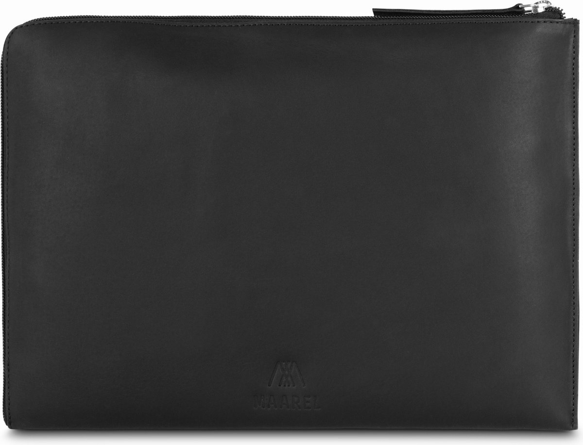 MAAREL Leren Laptophoes/Laptop Sleeve Zwart 13Inch - Macbook Air & Pro