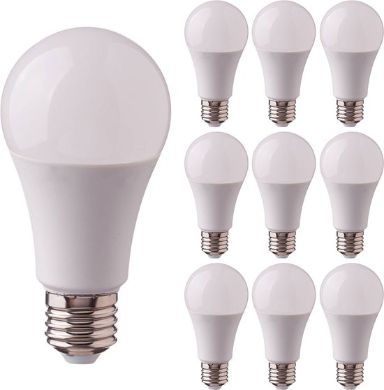 Lot de 10 ampoules LED E27 - 8,5 Watt - 3000K Blanc chaud - Remplace 60  Watt