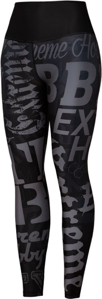 Extreme Hobby - Dames Sport Leggings - Letters Black - Zwart - Maat L