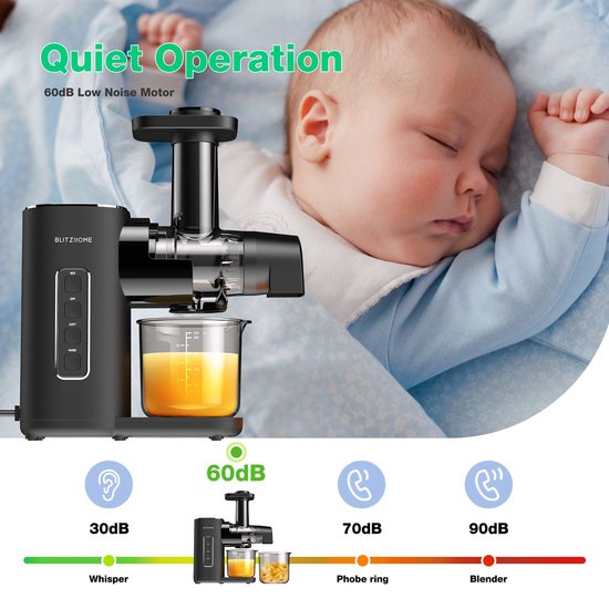 Slowjuicer Met 450ml Pulpcontainer - Sapcentrifuge voor Groenten & Fruit - 150W van SLO — afbeelding 4