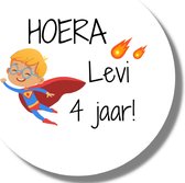 20 x Stickers Met Naam Leeftijd | Verjaardag Jongen Superman | Gepersonaliseerd | Sluitstickers | Kinderfeest Traktatie