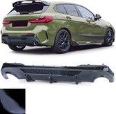 Bmw 1 serie F40 M Pakket vanaf 2019 Achterbumper Diffuser Hoogglans Zwart Dubbele Uitlaat Uitsparing M Performance Look