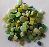 Mozaiek steentjes Glas mix Groen 500 gram BULK