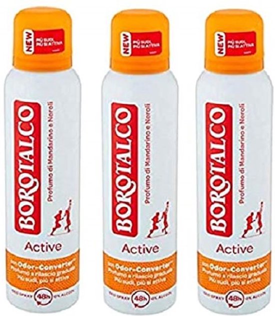 Borotalco Deo Spray -  Active Mandarijn & Neroli - Voordeelverpakking 3 x 150 ml