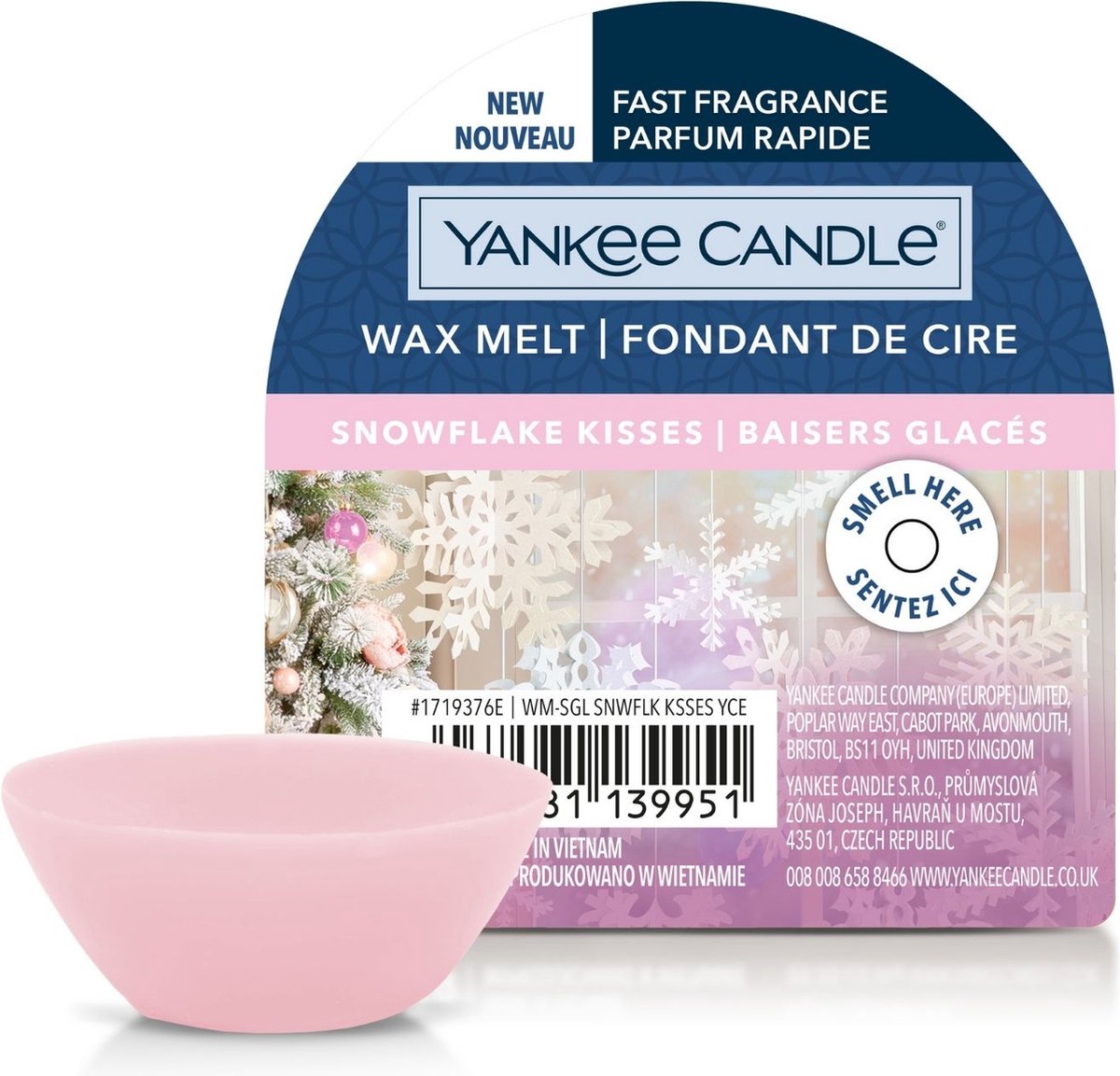 YC Snowflake Kisses Wax Melt