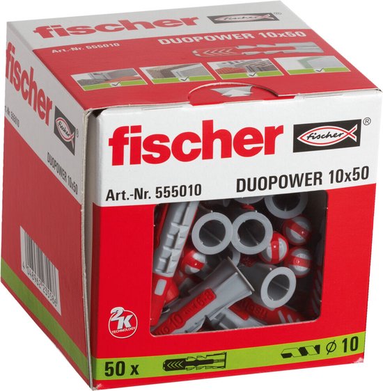 Doos Fischer DUOPOWER 10x50 mm pluggen, 50 stuks.