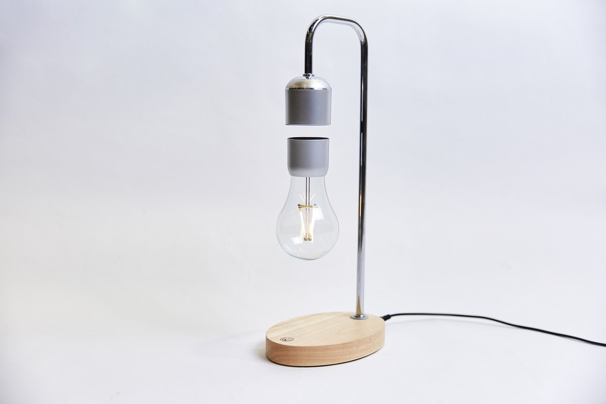 DesignNest Levitating Lamp Draadloos Opladen - Tafellamp - Hout