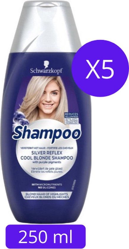Schwarzkopf Reflex Silver Shampoo 5x 250ml - Voordeelverpakking | bol.com