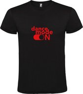Zwart T-Shirt met “ Dance Mode On “ afbeelding Rood Size M