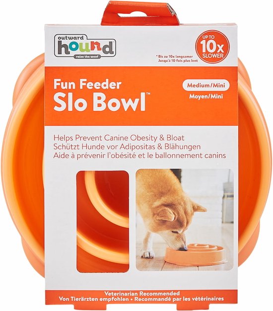 Outward Hound - Fun Feeder Slo Bowl Large / Orange