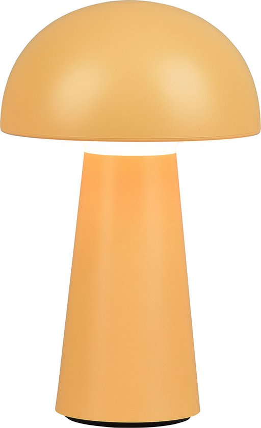 LED Tafellamp - Tafelverlichting - Torna Lenio - 2W - Warm Wit 3000K - Dimbaar - USB Oplaadbaar - Spatwaterdicht IP44 - Rond - Mat Oranje - Kunststof