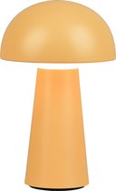 LED Tafellamp - Tafelverlichting - Trion Lenio - 2W - Warm Wit 3000K - Dimbaar - USB Oplaadbaar - Spatwaterdicht IP44 - Rond - Mat Oranje - Kunststof