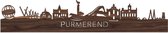 Skyline Purmerend Notenhout - 120 cm - Décoration design - Décoration murale