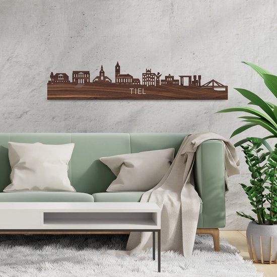 Skyline Tiel Noyer - 100 cm - Décoration d'intérieur design - Décoration murale