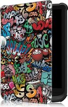 Case2go - E-reader Hoes geschikt voor PocketBook Touch Lux 5 - Sleepcover - Auto/Wake functie - Magnetische sluiting - Graffiti