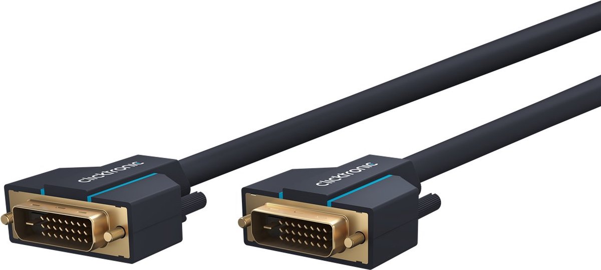 ClickTronic 7.5m DVI-D Connection DVI kabel 7,5 meter Blauw