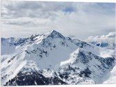 WallClassics - Drapeau - Neige sur Hautes Montagnes - 80x60 cm Photo sur Drapeau Polyester