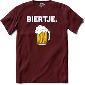 Biertje - Bier kleding cadeau - bierpakket kado idee - grappige bierglazen drank feest teksten en zinnen - T-Shirt - Heren - Burgundy - Maat XXL