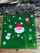 Kleine Inpakzakjes Doorzichtig - Merry Christmas - Kerstman Groen  / Christmas / Oud & Nieuw - Goud - Happy New Year - Traktatiezakjes - Uitdeelzakjes - Verjaardagzakjes - Feestzakjes - Inpakzakken - Zakjes | Traktatie - Kado - Leuk verpakt