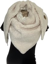 Driehoekige Sjaal - Teddy - Dikke Kwaliteit - Ecru - 160 x 80 cm (3#)