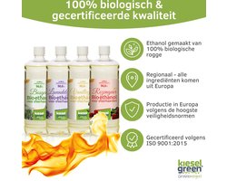 KieselGreen 12 Liter Bio-Ethanol Aromamix (Vanille, Rozen, Lavendel, Geurloos) - Bioethanol 96.6%, Veilig voor Sfeerhaarden en Tafelhaarden, Milieuvriendelijk - Premium Kwaliteit Ethanol voor Binnen en Buiten