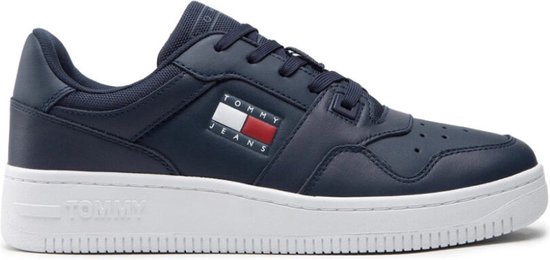 Tommy Hilfiger Retro Basket Leren Heren Sneakers - Blauw - Maat 44