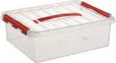 Boîte de rangement Sunware Q-Line - 12L - Plastique - Transparent / Rouge