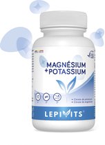 Magnésium + Potassium | 120 gélules VÉGÉTALIEN | Réduit la fatigue | Effet alcalinisant | Fabriqué en Belgique | LEPIVITES