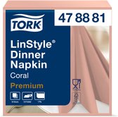 Dinnerservet Tork LinStyle® 1/4-vouw 1-laags 50st koraalrood | 240 stuks