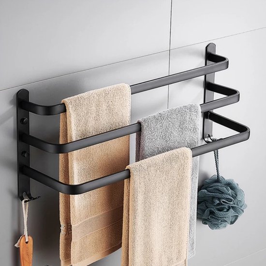 EAVY Handdoekrek Badkamer - 60 cm breed - Handdoekenrek - Handdoekhouder - Handdoekstang - Badkamerrek