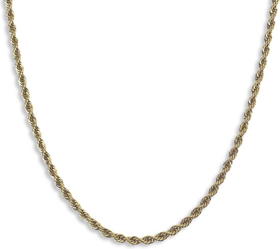 Chaîne en corde plaquée or Futuro Jewellery - 18 carats - acier inoxydable - 3 mm